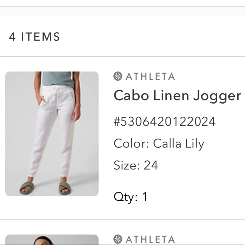 White athleta joggers